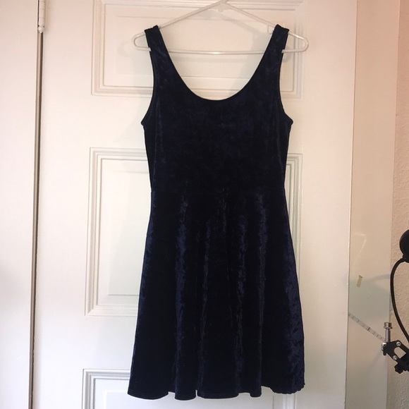 Blue Velvet Skater Dress - Picture 1 of 2
